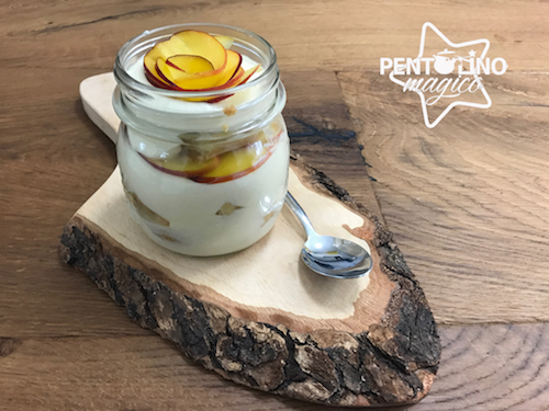 Tiramisù (uova pastorizzate) limoncello e pesche